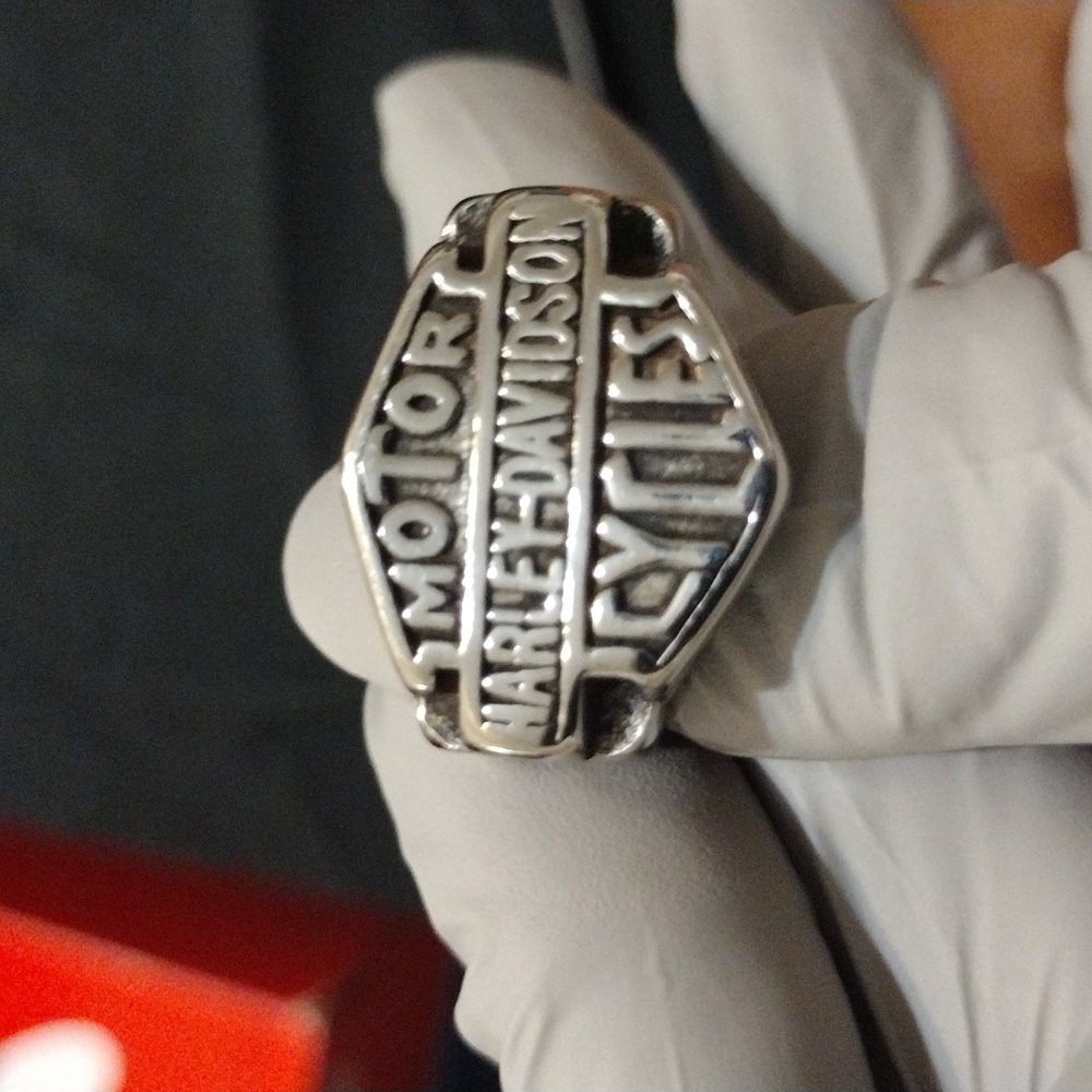 Vintage Harley-Davidson Motor Stainless Steel Ring